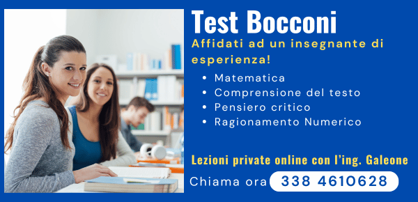 test bocconi - banner lezioni private online con l'ing. Galeone